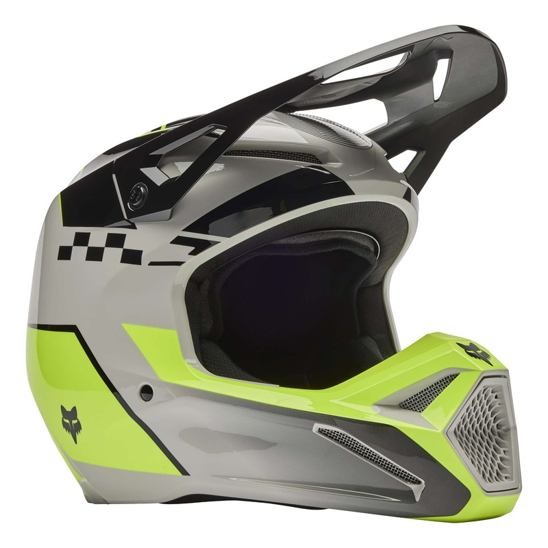 Casque cross Fox Racing V1 Collect grey/yellow