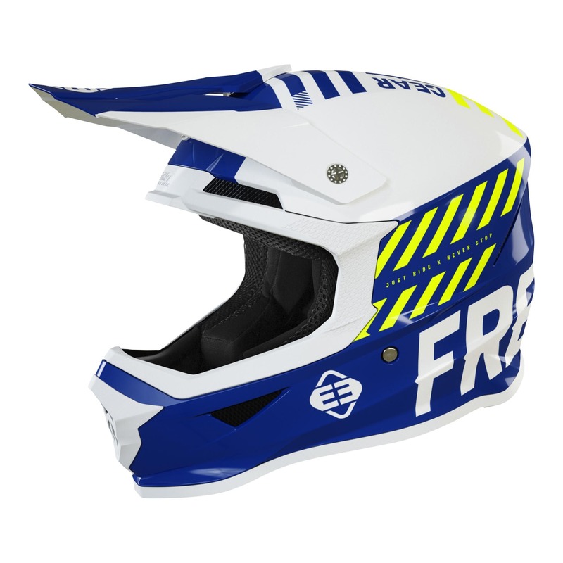 Casque cross Freegun XP-4 Danger navy/blanc/jaune fluo brillant- XS