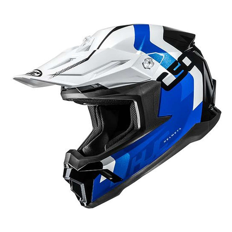 Casque cross HJC C50 Primal MC2 bleu/blanc/noir brillant