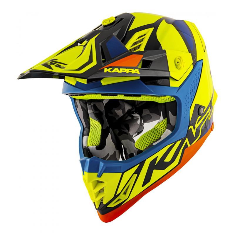 Casque cross Kappa KV39 Reverse jaune/bleu/orange/noir- XS