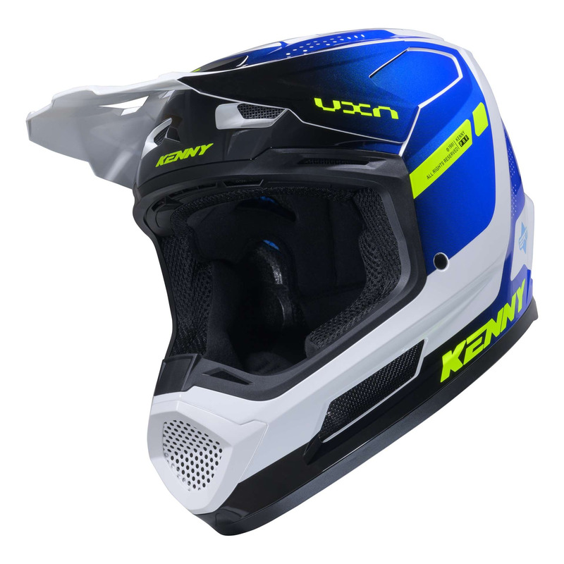 Casque cross Kenny Performance Graphic white blue racing spe- XS