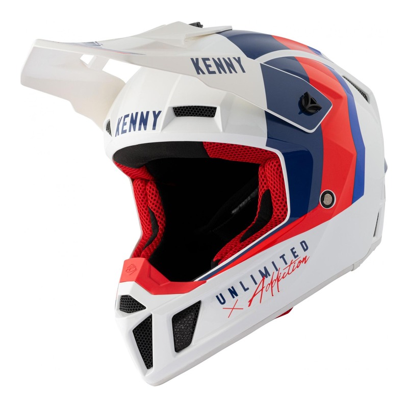 Casque cross Kenny Performance Graphic blanc/bleu/rouge- XS