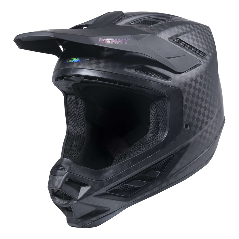 Casque cross Kenny Titanium Carbone big carbon matt holographic
