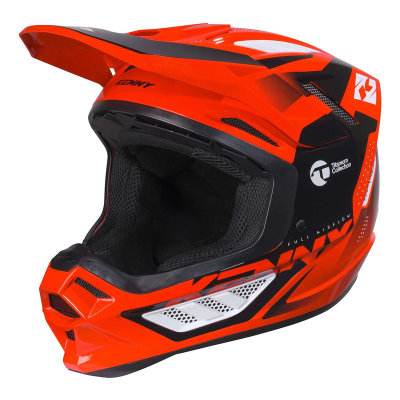 Casque cross Kenny Titanium Graphic neon red