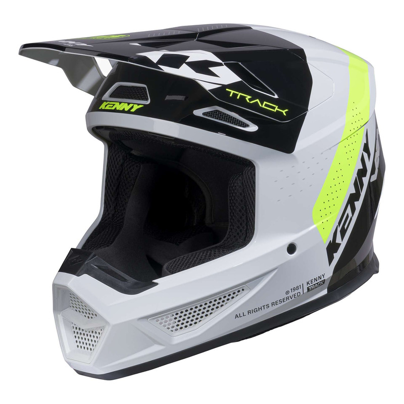 Casque cross Kenny Track Graphic Blast white neon yellow