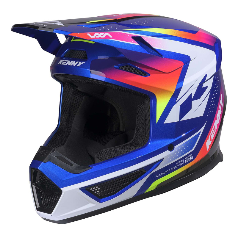 Casque cross Kenny Track Graphic + Focus candy blue