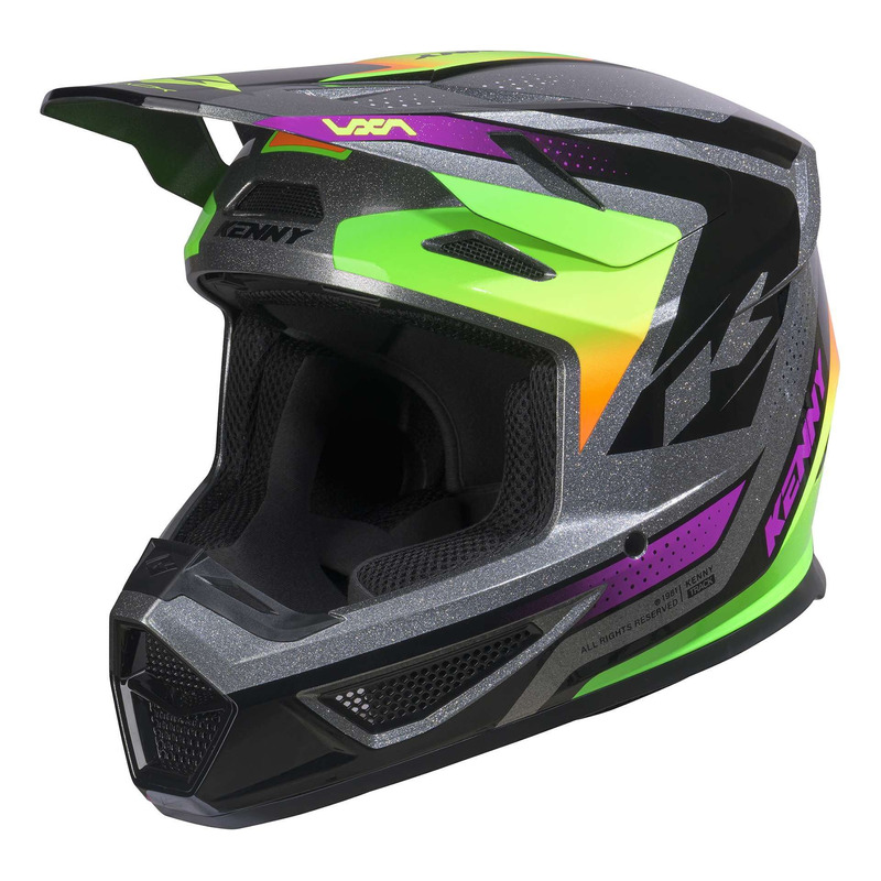 Casque cross Kenny Track Graphic + Focus neon