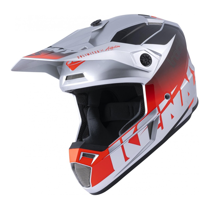 Casque cross Kenny Track Graphic rouge/argent brillant 2022- XS