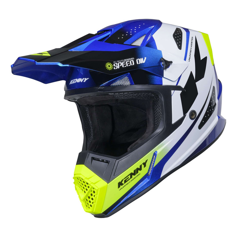Casque cross Kenny Track Graphic Speed neon blue- XS
