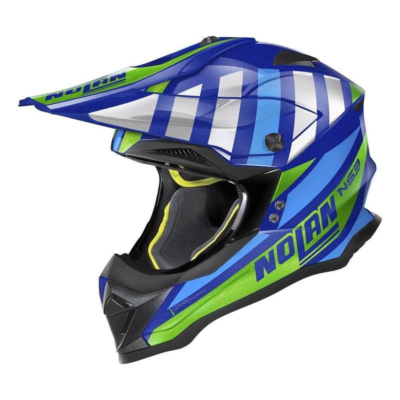 Casque cross Nolan N53 Cliffjumper Cayman bleu/vert- 2XS