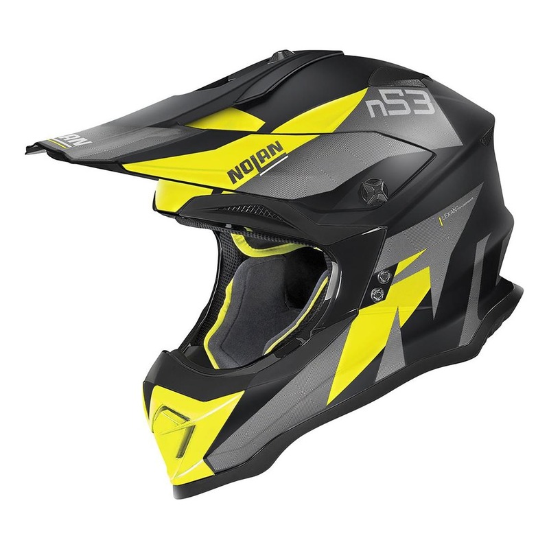 Casque cross Nolan N53 Portland Mat noir/gris/jaune- 2XS