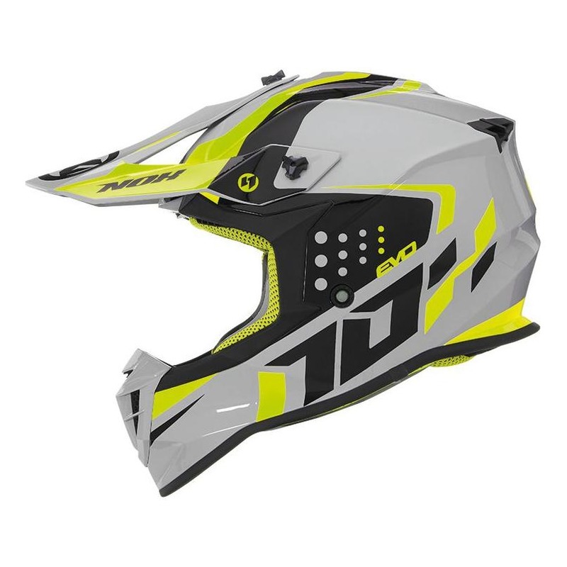Casque cross Nox N633 EVO gris nardo/jaune fluo- XS