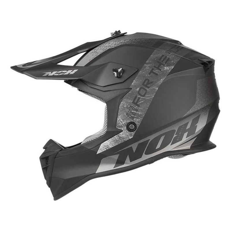 Casque cross Nox N633 Onix mat argent/noir- XS