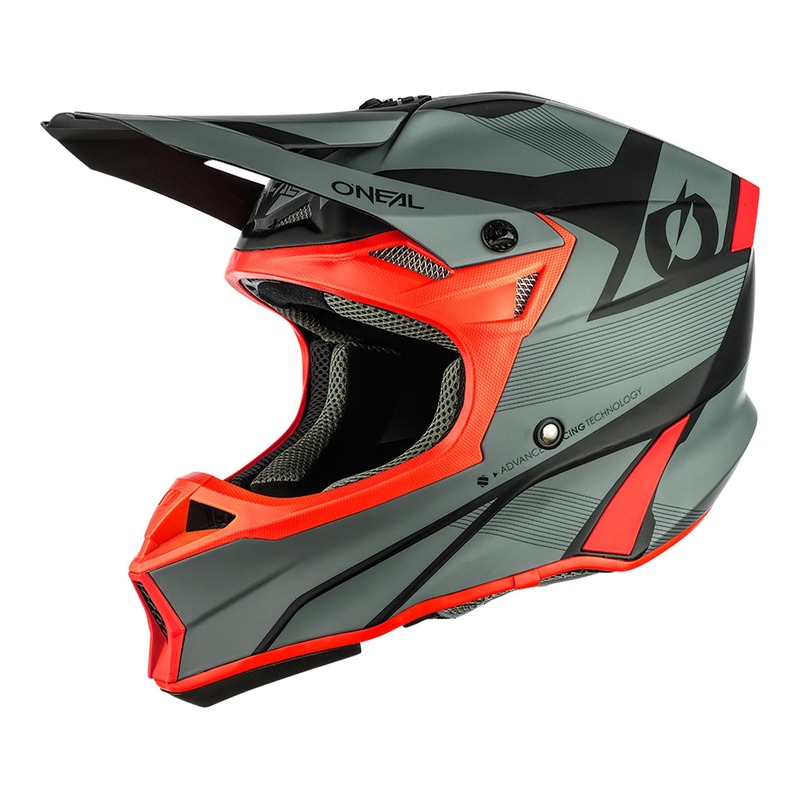 Casque cross O'Neal 10SRS Hyperlite Compact V.22 gris/rouge mat- XS