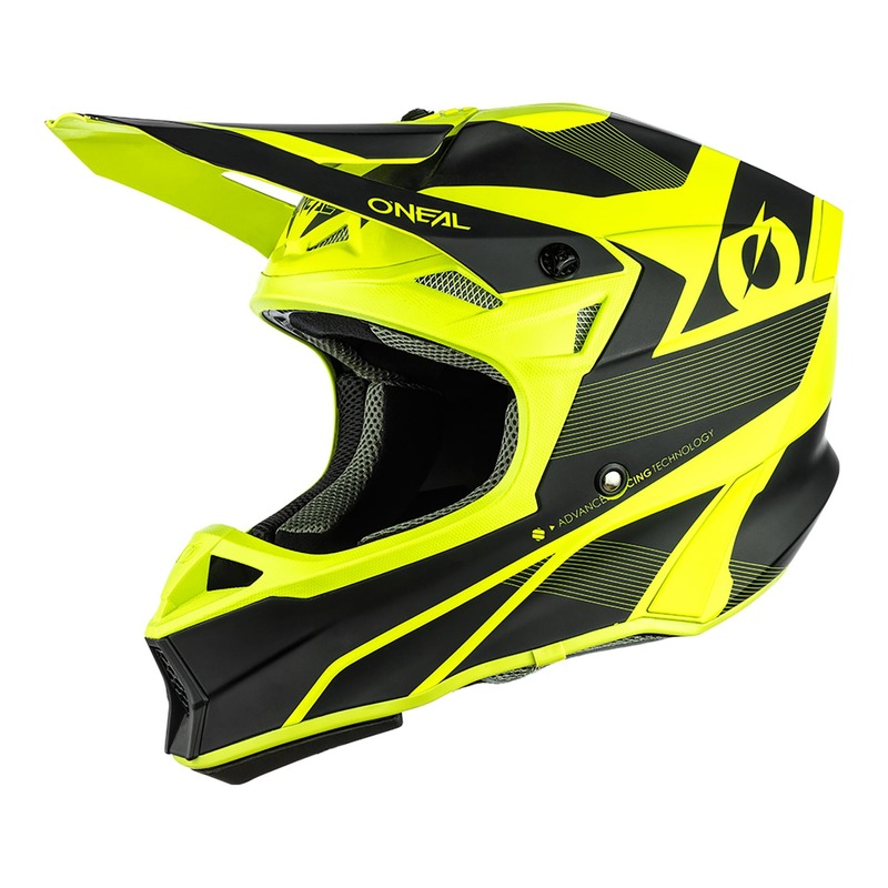 Casque cross O'Neal 10SRS Hyperlite Compact V.22 noir/jaune fluo mat-