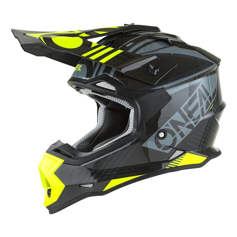 Casque cross O'Neal 2SRS Rush V.22 gris/jaune fluo brillant- XS