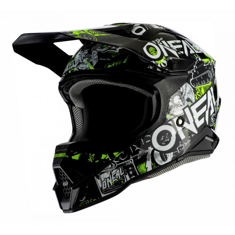 Casque cross O’Neal 3SRS Attack 2.0 noir/jaune fluo- XS