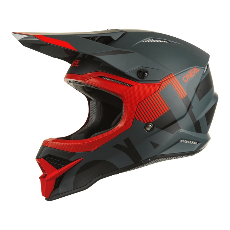 Casque cross O'Neal 3SRS Vertical V.22 noir/rouge mat- XS
