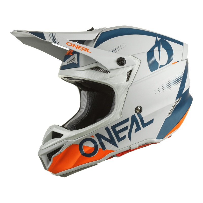 Casque cross O'Neal 5SRS Polyacrylite Haze V.22 bleu/orange mat- XS