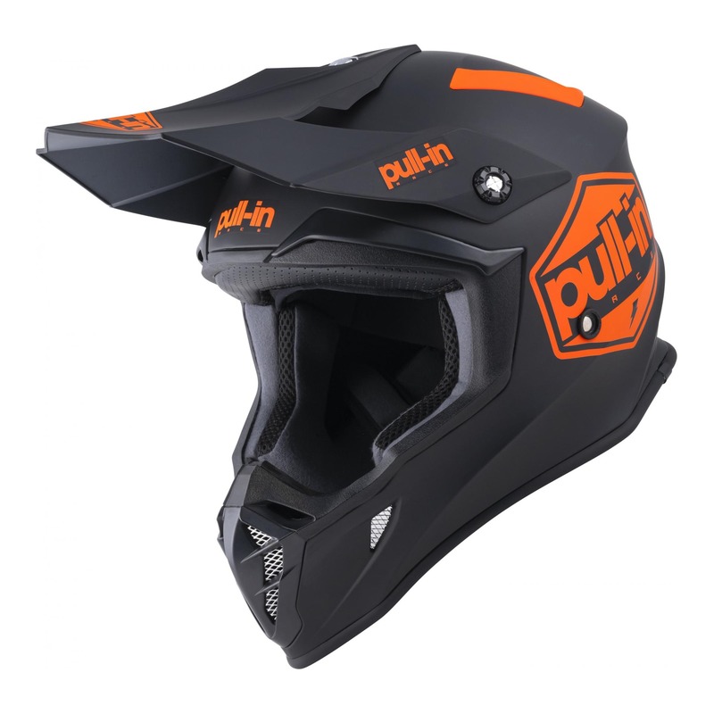 Casque cross Pull-in Solid orange/noir mat- XS