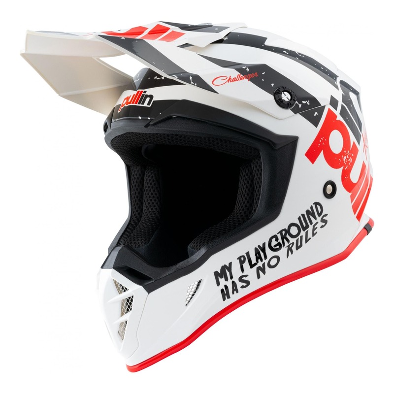 Casque cross Pull-in Trash blanc/noir/rouge- L