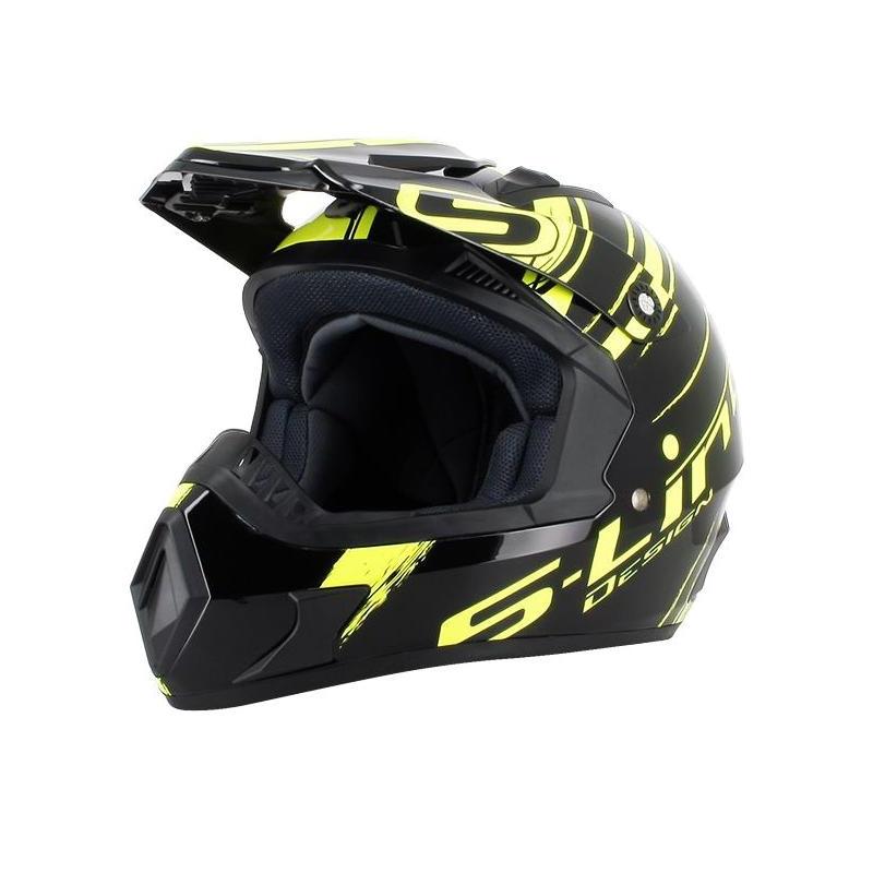 Casque cross S-Line S813N noir/jaune fluo- M