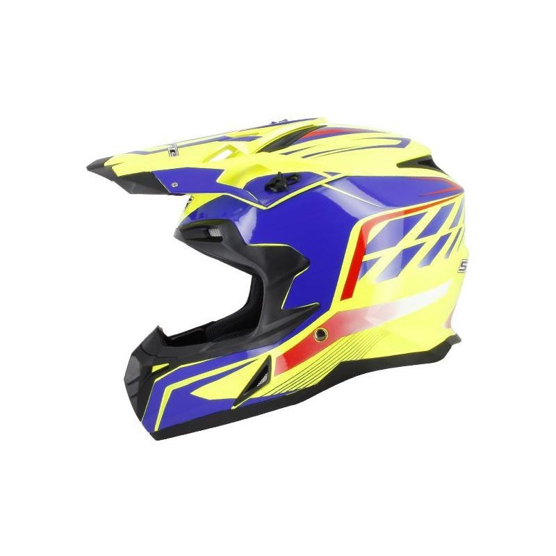 Casque cross S-line S820 jaune/bleu- XS
