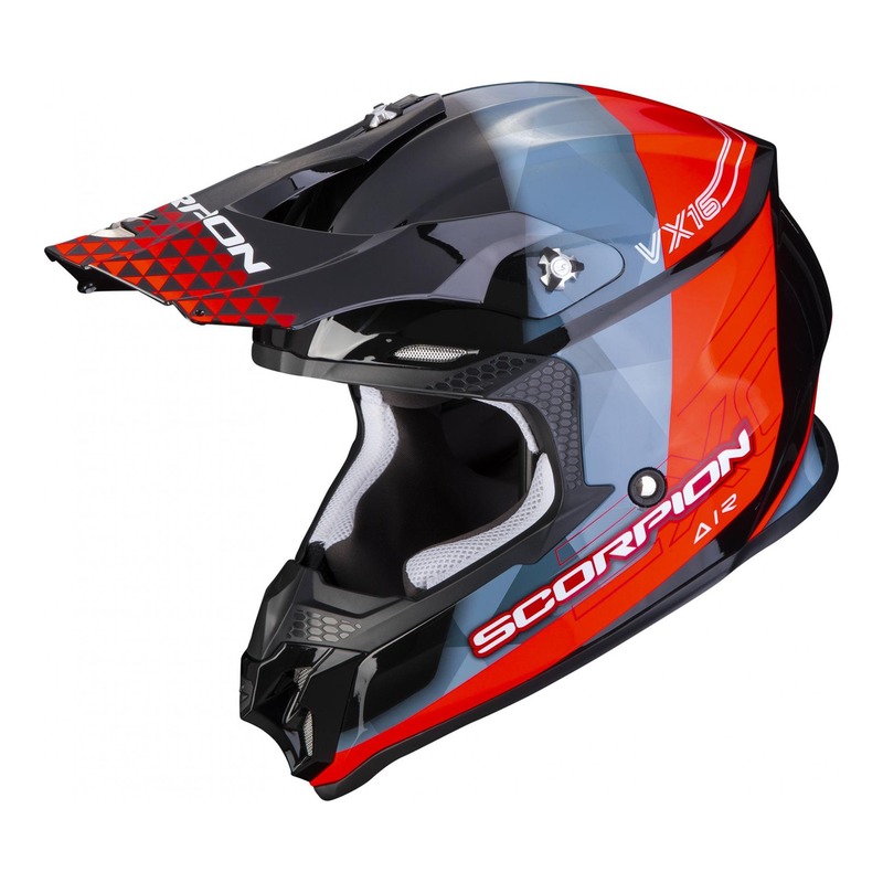 Casque cross Scorpion VX-16 Air Gem noir/rouge- XS