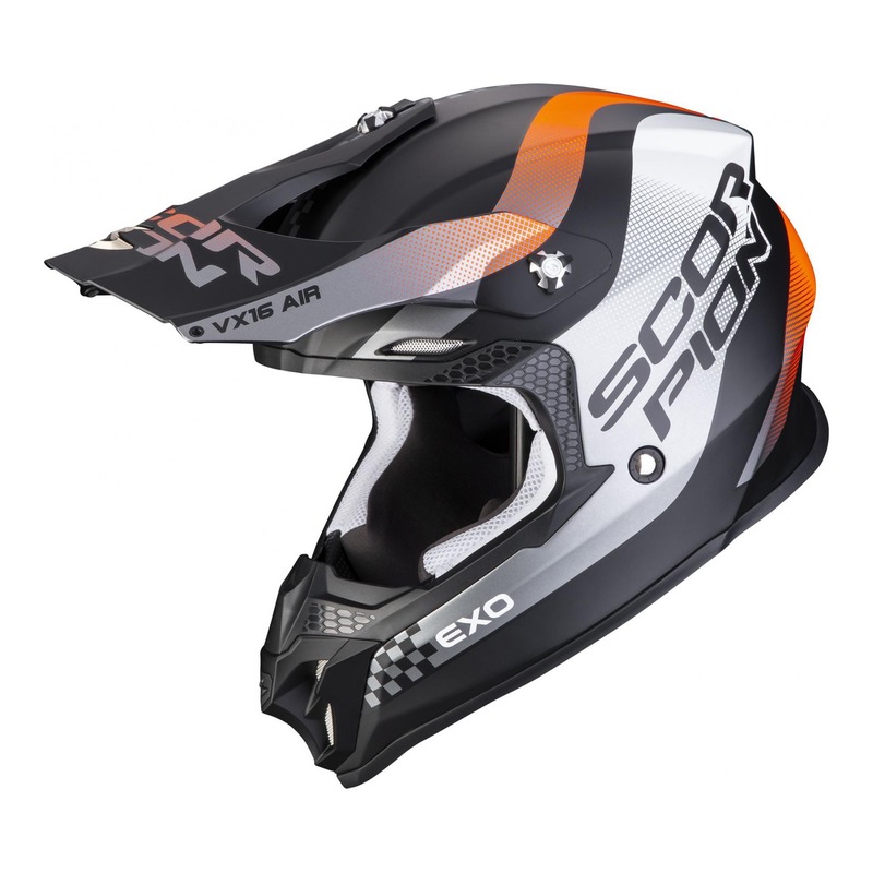 Casque cross Scorpion VX-16 Air Soul noir/orange mat- XS