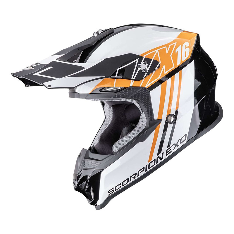 Casque cross Scorpion VX-16 Evo Air Lignes noir/orange