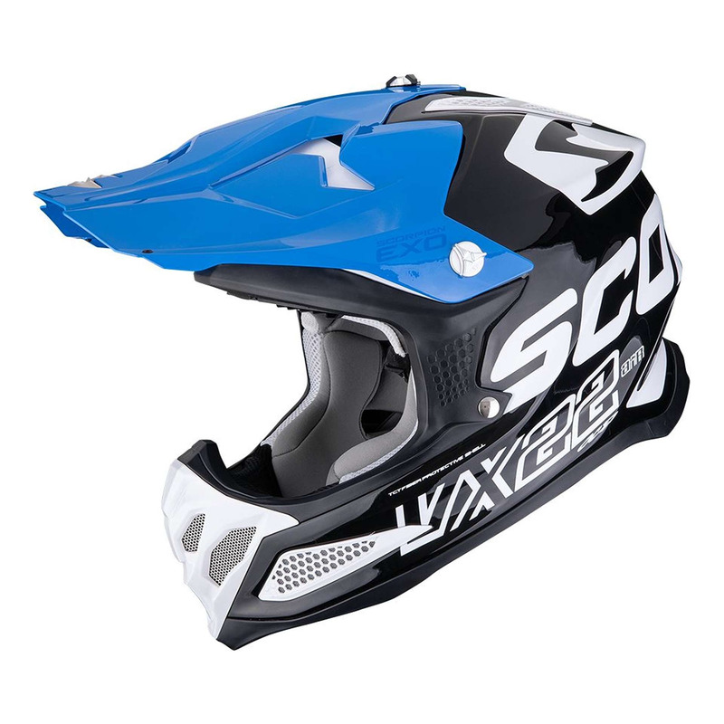 Casque cross Scorpion VX-22 Air MIPS Updown noir/blanc/bleu