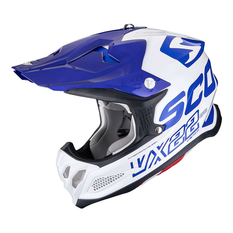 Casque cross Scorpion VX-22 Air MIPS Updown blanc/bleu/bleu