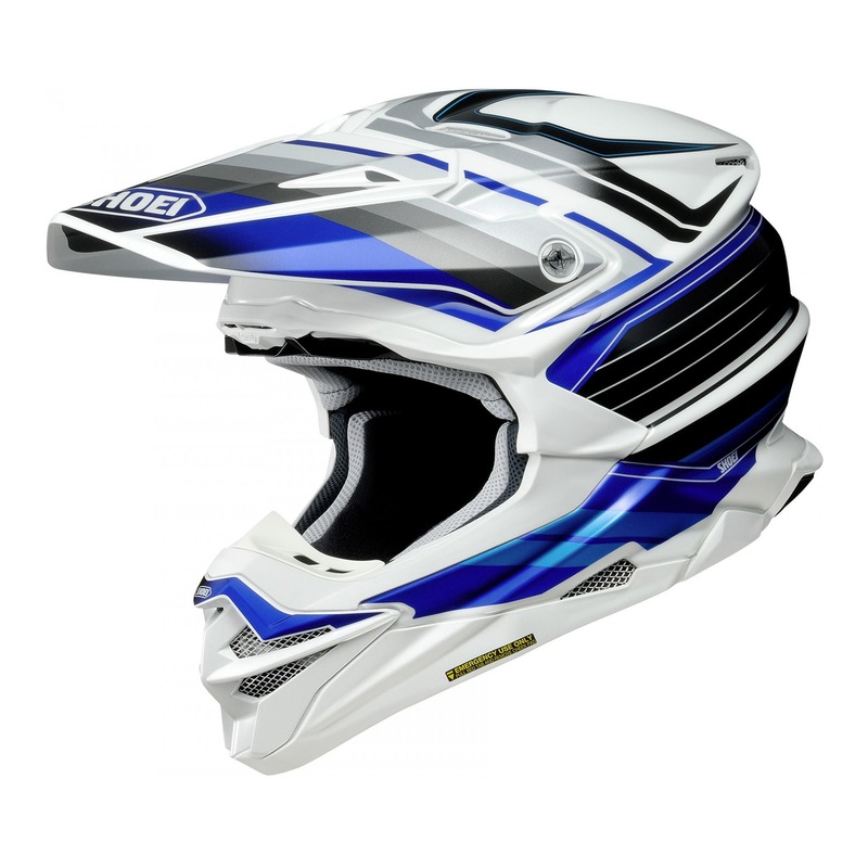 Casque cross Shoei VFX-WR Pinnacle TC-2 blanc/bleu/noir/gris brillant-