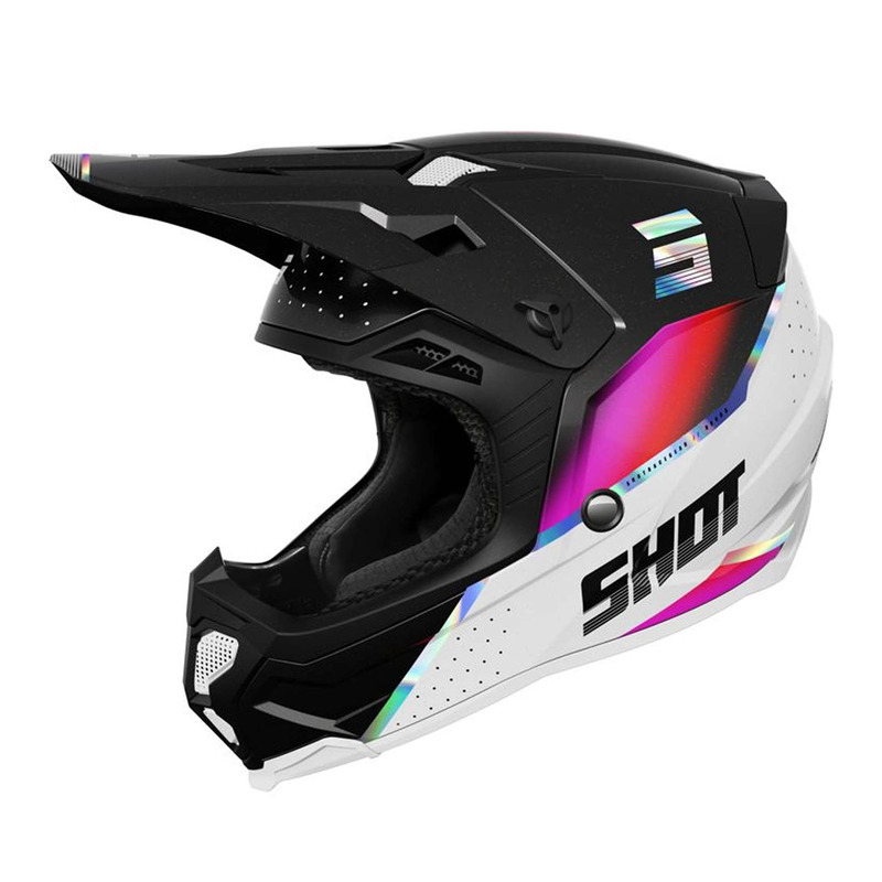 Casque cross Shot Core Honor holographic pearly