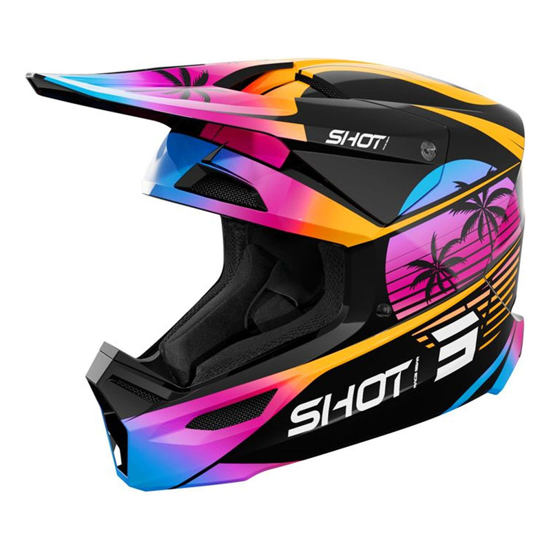 Casque cross Shot Furious Miami orange glossy