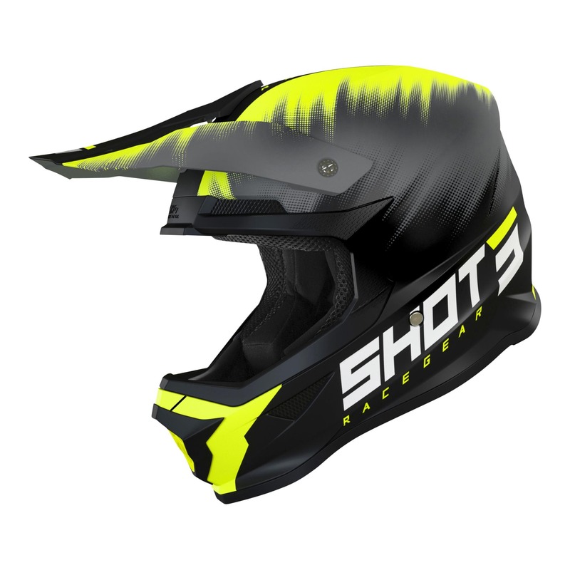 Casque cross Shot Furious Versus Kid gris/jaune fluo/noir brillant- Y-