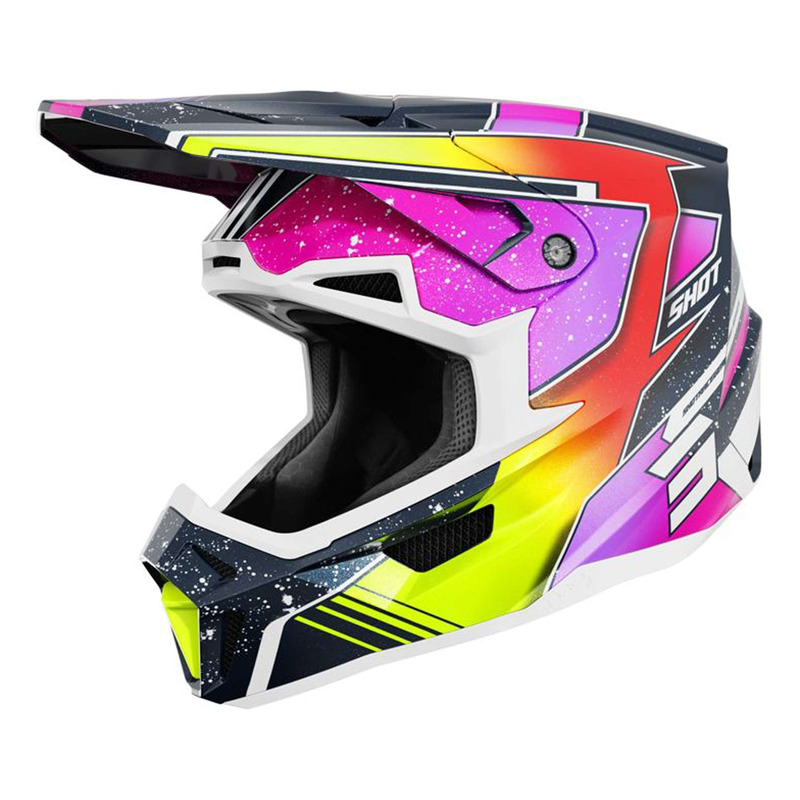 Casque cross Shot Lite Racing blue/neon yellow pearly