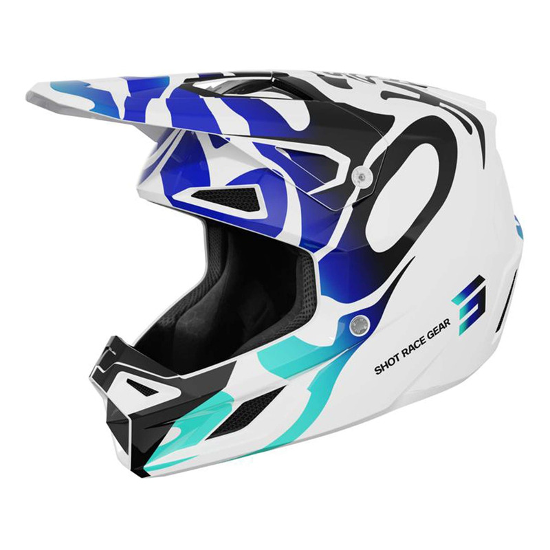 Casque cross Shot Speed Ghost bleu glossy