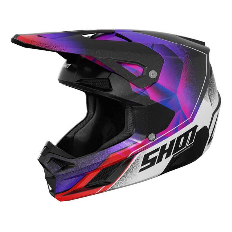 Casque cross Shot Speed Olymp purple pearly