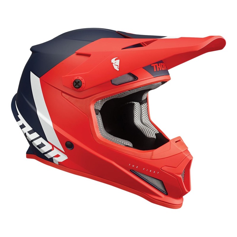 Casque cross Thor Sector Chev rouge/navy mat