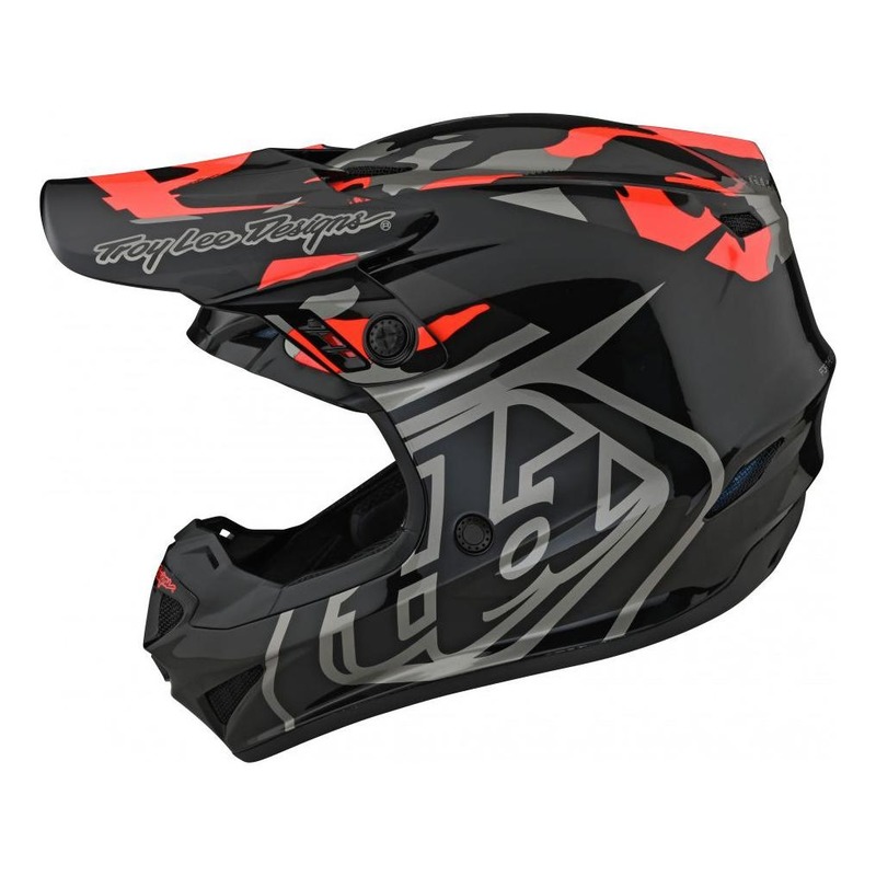 Casque cross Troy lee Designs GP Polyacrylite Overload camo noir/rouge