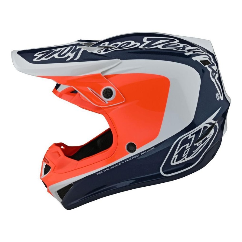 Casque cross Troy lee Designs SE4 Polyacrylite Corsa navy/orange- S