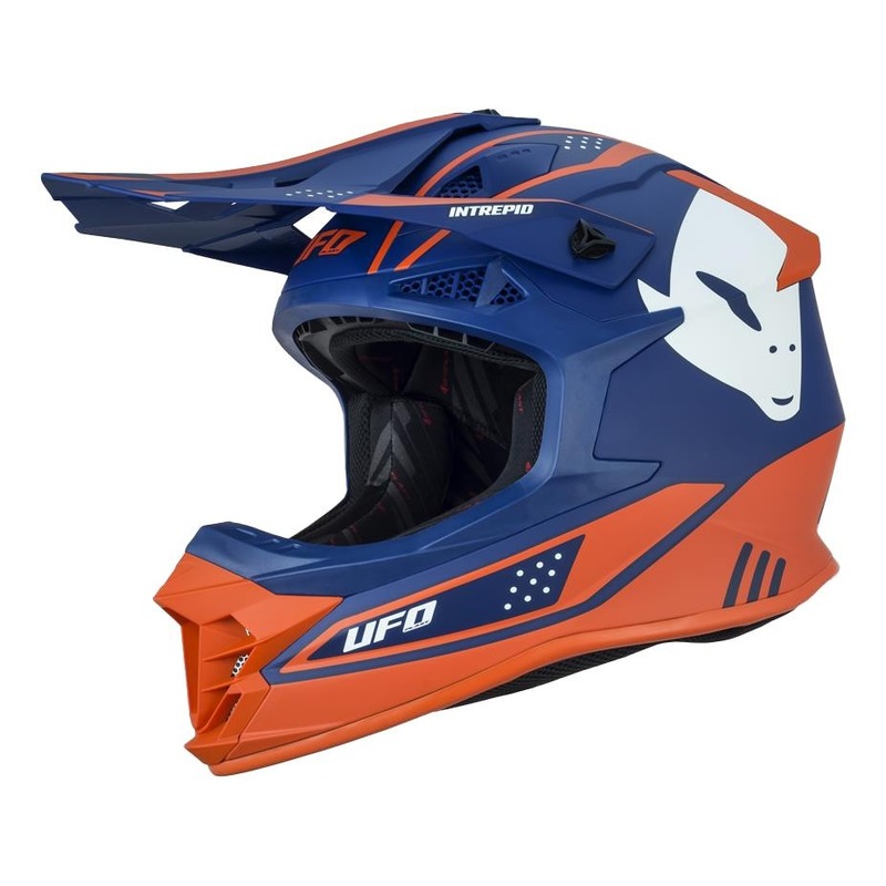 Casque cross Ufo Intrepid bleu/orange fluo brillant- XS