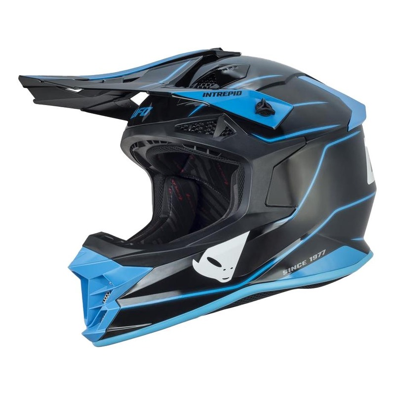 Casque cross Ufo Intrepid noir/bleu brillant- XS
