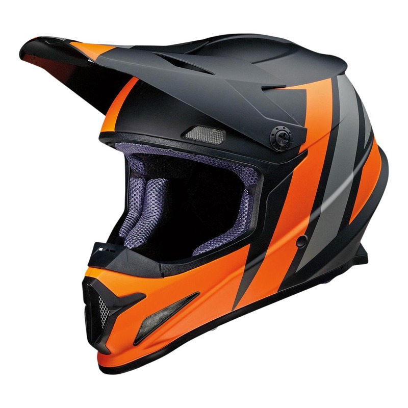 Casque cross Z1R Rise Evac noir/orange/gris mat- S