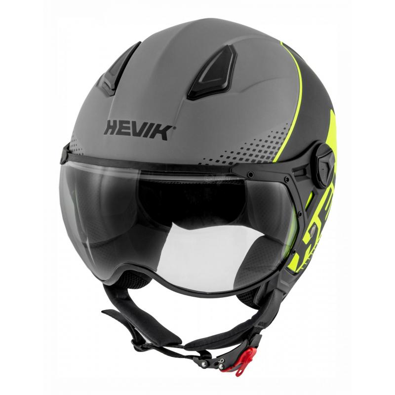 Casque demi-jet Hevik Nautilus gris/jaune- XS