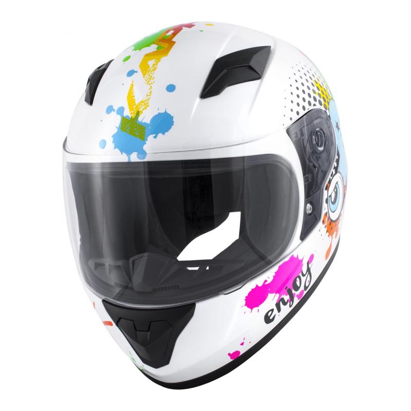 Casque enfant intégral Kappa KJ04 Boom blanc verni- S