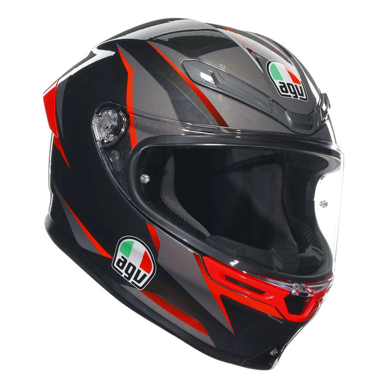 Casque intégral AGV K6 S MPLK Slashcut noir/gris/rouge