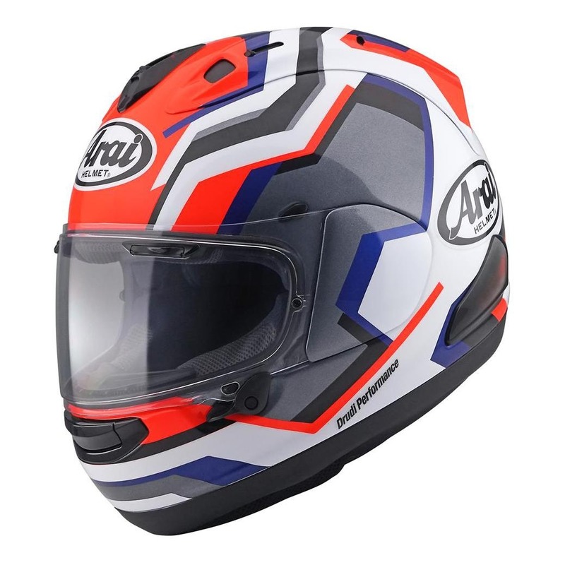 Casque intégral Arai RX-7V RSW Trico rouge/blanc/bleu mat- XS