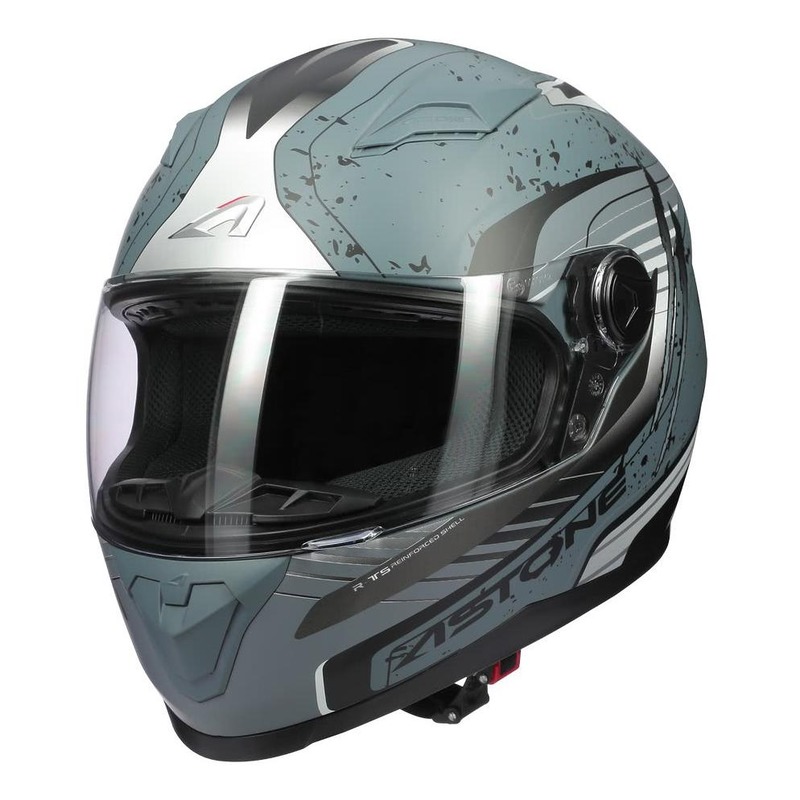 Casque intégral Astone GT2 Geko gris/argent/noir mat- XS